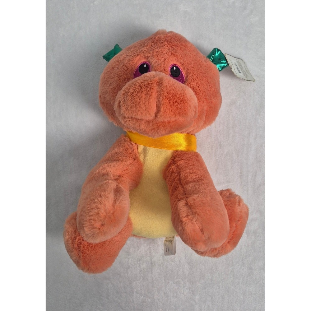 Plush World Plush Inc Orange 10in Green Metallic Ears Hippo GJ3004